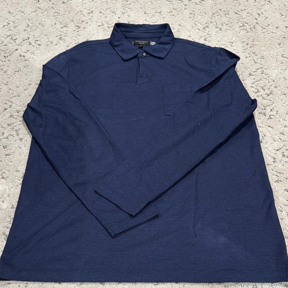 Banana Republic Blue Polo Shirt Long Sleeve